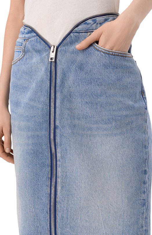 Джинсовая юбка Zip V-Waist Alexander Wang 4DC2265986 Голубой  4DC2265986 Фото 5