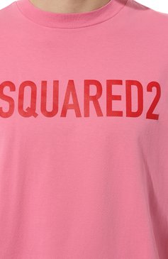 Мужская хлопковая футболка DSQUARED2 розового цвета, арт. S74GD1197/D20004 | Фото 5 (Рукава: Короткие; Длина (для топов): Стандартные; Принт: С принтом; Материал сплава: Проставлено; Материал внешний: Хлопок; Драгоценные камни: Проставлено; Стили: Кэжуэл)