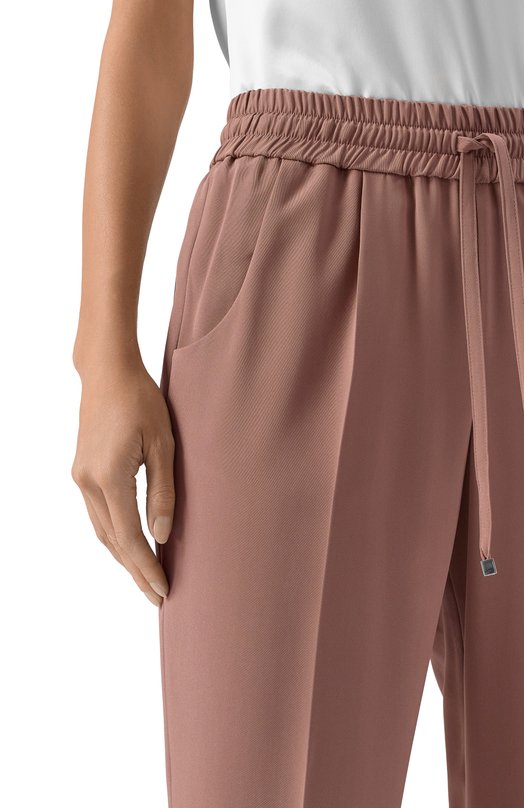 Шелковые брюки Kiton D37102K0977 Коричневый  D37102K0977 Фото 5