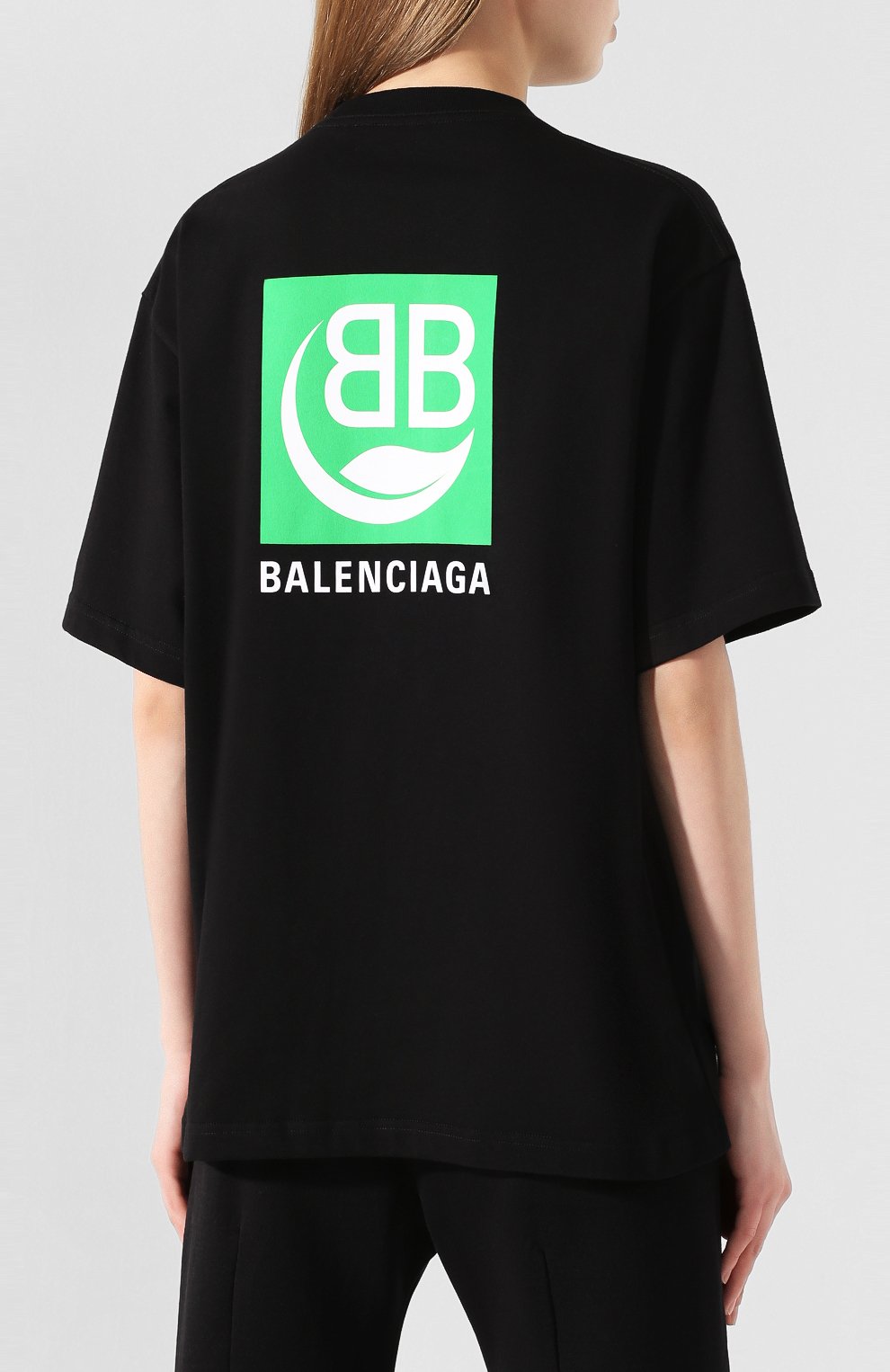 Хлопковая футболка BALENCIAGA черного цвета по цене 43300 руб., арт. 594599/THV63, фото 4 Хлопковая футболка BALENCIAGA, арт. 594599/THV63, фото 4