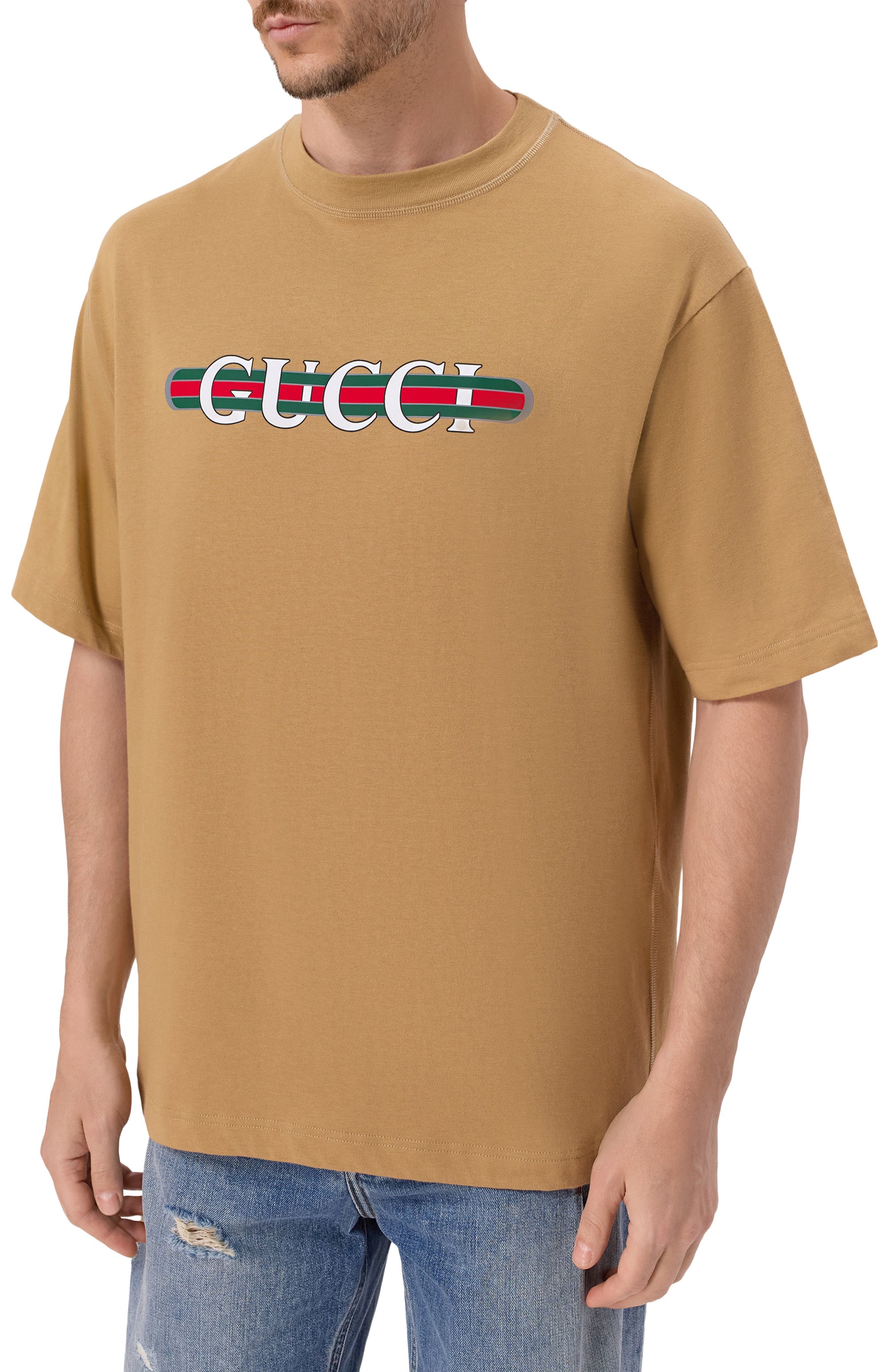 Хлопковая футболка GUCCI, арт. 784361/XJGTE, фото 3