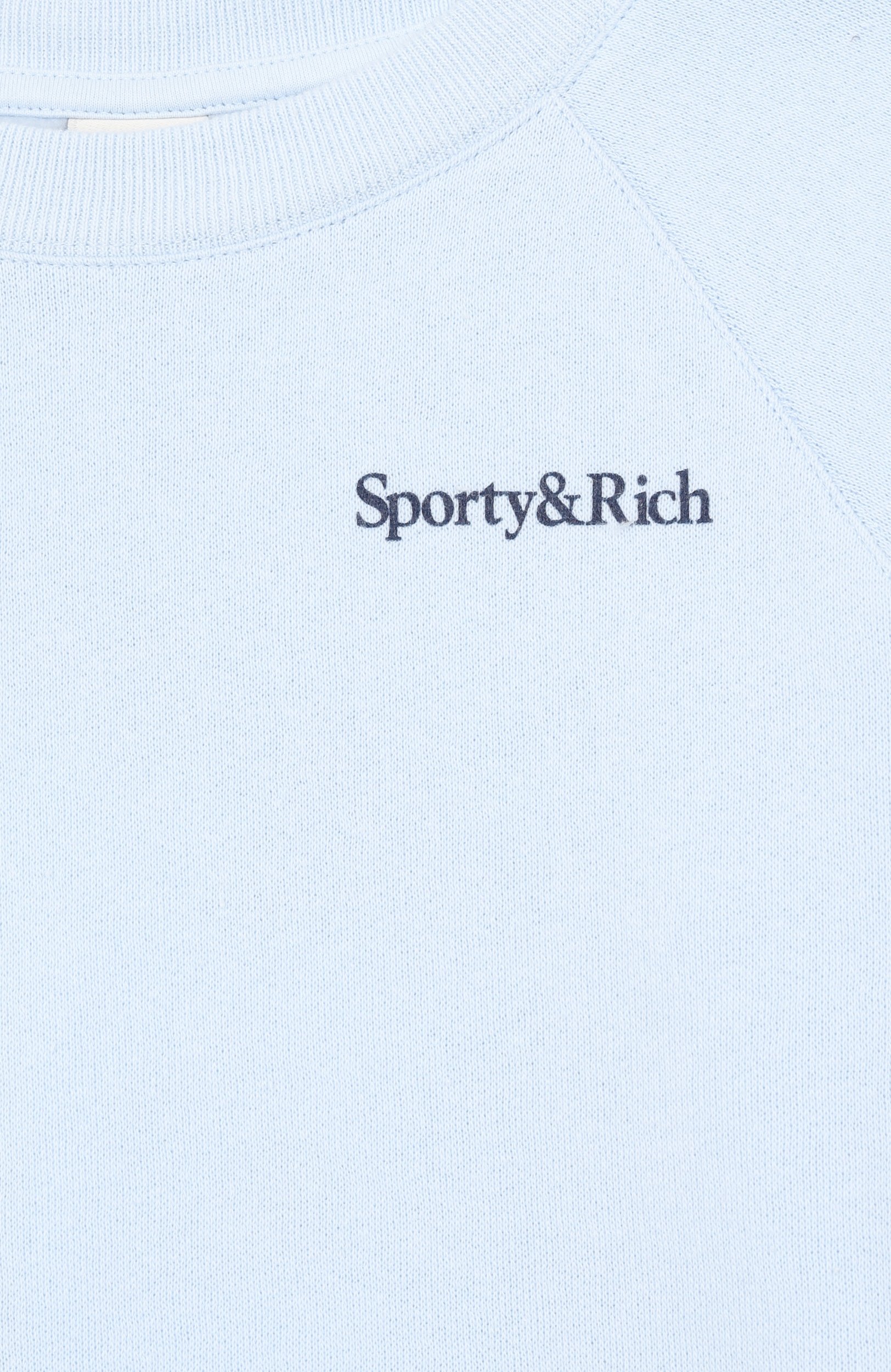 Свитшот SPORTY AND RICH голубого цвета по цене 15150 руб., арт. WS07675300BL90, фото 3 Свитшот SPORTY AND RICH, арт. WS07675300BL90, фото 3