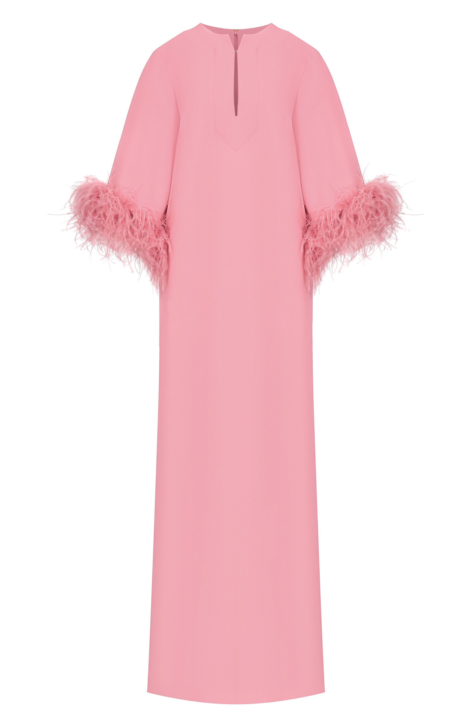 Платье из шелка и вискозы с отделкой перьями ELIE SAAB, арт. D1101ERC26/CD023, фото 1