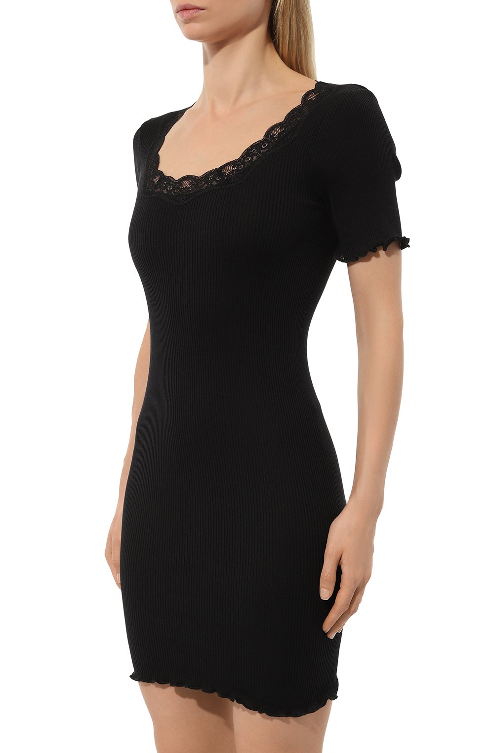 Сорочка из шелка и хлопка EVA B.BITZER черного цвета по цене 26910 руб., арт. 27338267, фото 3 Сорочка из шелка и хлопка EVA B.BITZER, арт. 27338267, фото 3