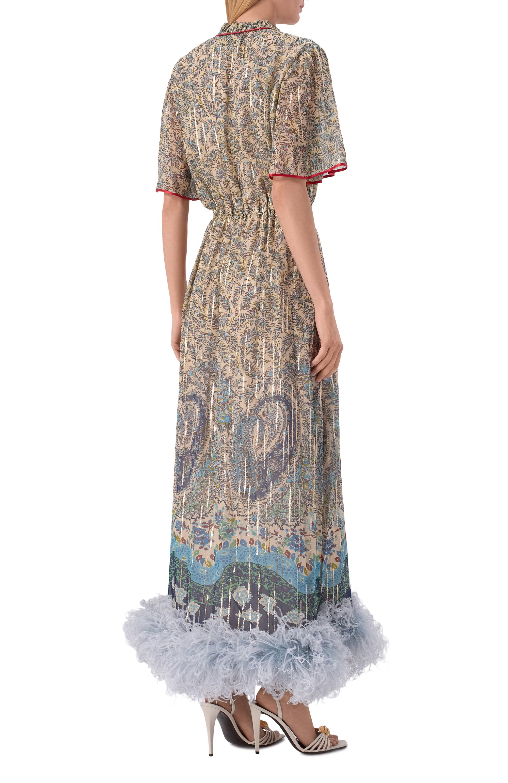 Шелковое платье VALENTINO бежевого цвета по цене 857000 руб., арт. 8B3VAJK6/A54, фото 3 Шелковое платье VALENTINO, арт. 8B3VAJK6/A54, фото 3