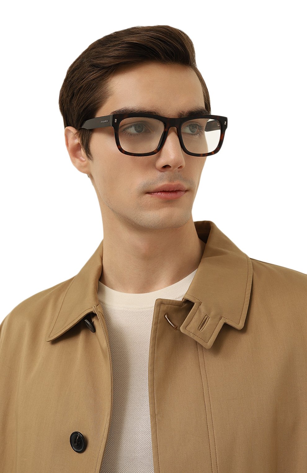 Оправа с клипоном DSQUARED2 леопардового цвета по цене 32200 руб., арт. D20100/CS 086, фото 2 Оправа с клипоном DSQUARED2, арт. D20100/CS 086, фото 2