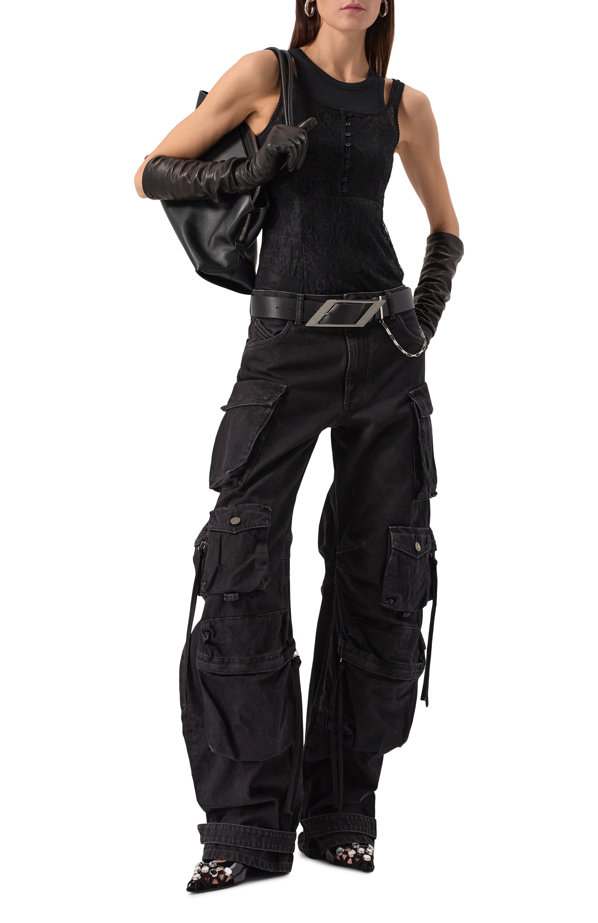 Комбинированное боди THE ATTICO, арт. 250WCY00030/JMD001AA, фото 2