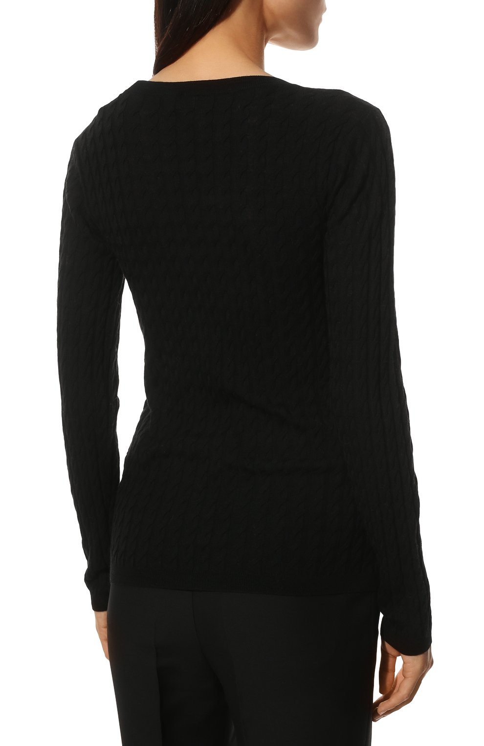 Шерстяной пуловер TOTEME черного цвета по цене 43600 руб., арт. 221-558-751, фото 4 Шерстяной пуловер TOTEME, арт. 221-558-751, фото 4