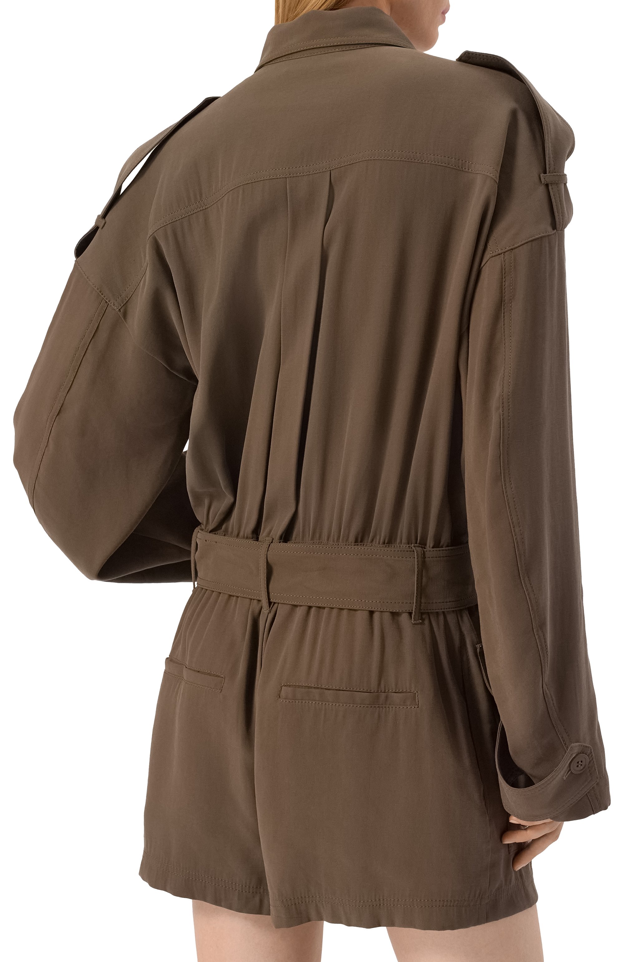 Комбинезон из вискозы THE ANDAMANE хаки цвета по цене 79950 руб., арт. T170187B/TNV121, фото 4 Комбинезон из вискозы THE ANDAMANE, арт. T170187B/TNV121, фото 4