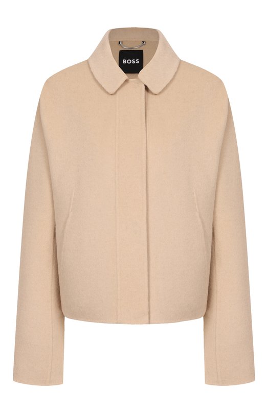 Шерстяное полупальто BOSS 50543170 Бежевый 50543170
