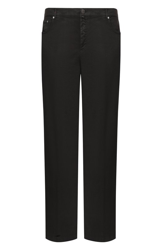 Брюки изо льна и хлопка Kiton UPR005LK0603H Чёрный UPR005LK0603H