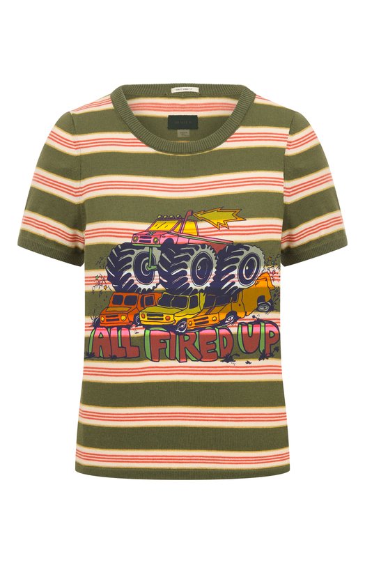 Хлопковый пуловер Mother 81976-1840/THE ITTY BITTY SC00P Хаки 81976-1840/THE ITTY BITTY SC00P