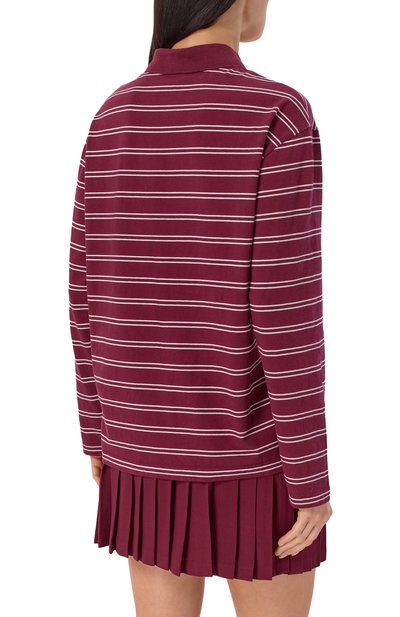 Хлопковое поло SPORTY AND RICH бордового цвета по цене 28600 руб., арт. T012575326RE45, фото 4 Хлопковое поло SPORTY AND RICH, арт. T012575326RE45, фото 4