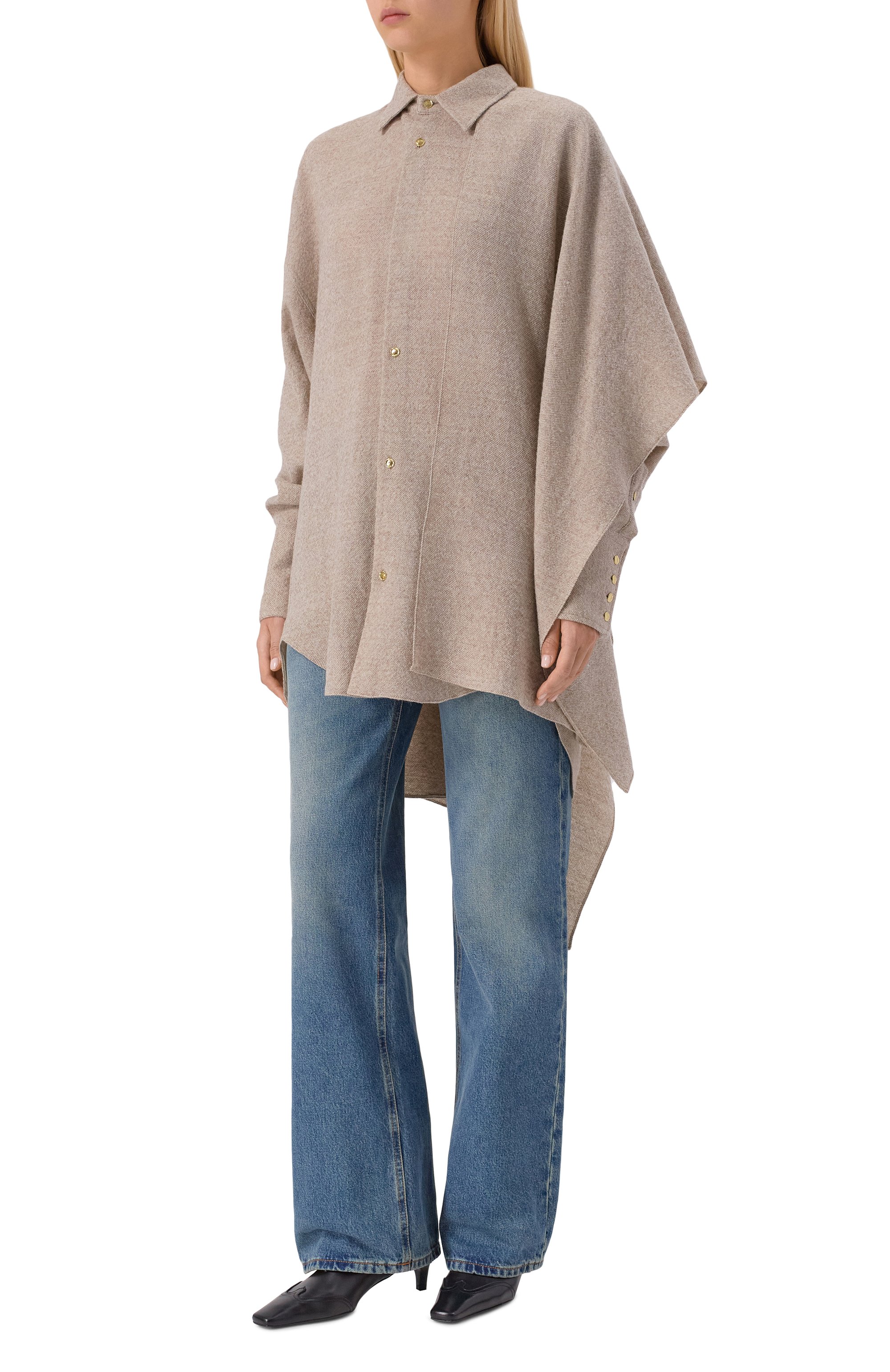 Шерстяная рубашка DARKPARK бежевого цвета по цене 111500 руб., арт. RWSH24/FAW28, фото 3 Шерстяная рубашка DARKPARK, арт. RWSH24/FAW28, фото 3