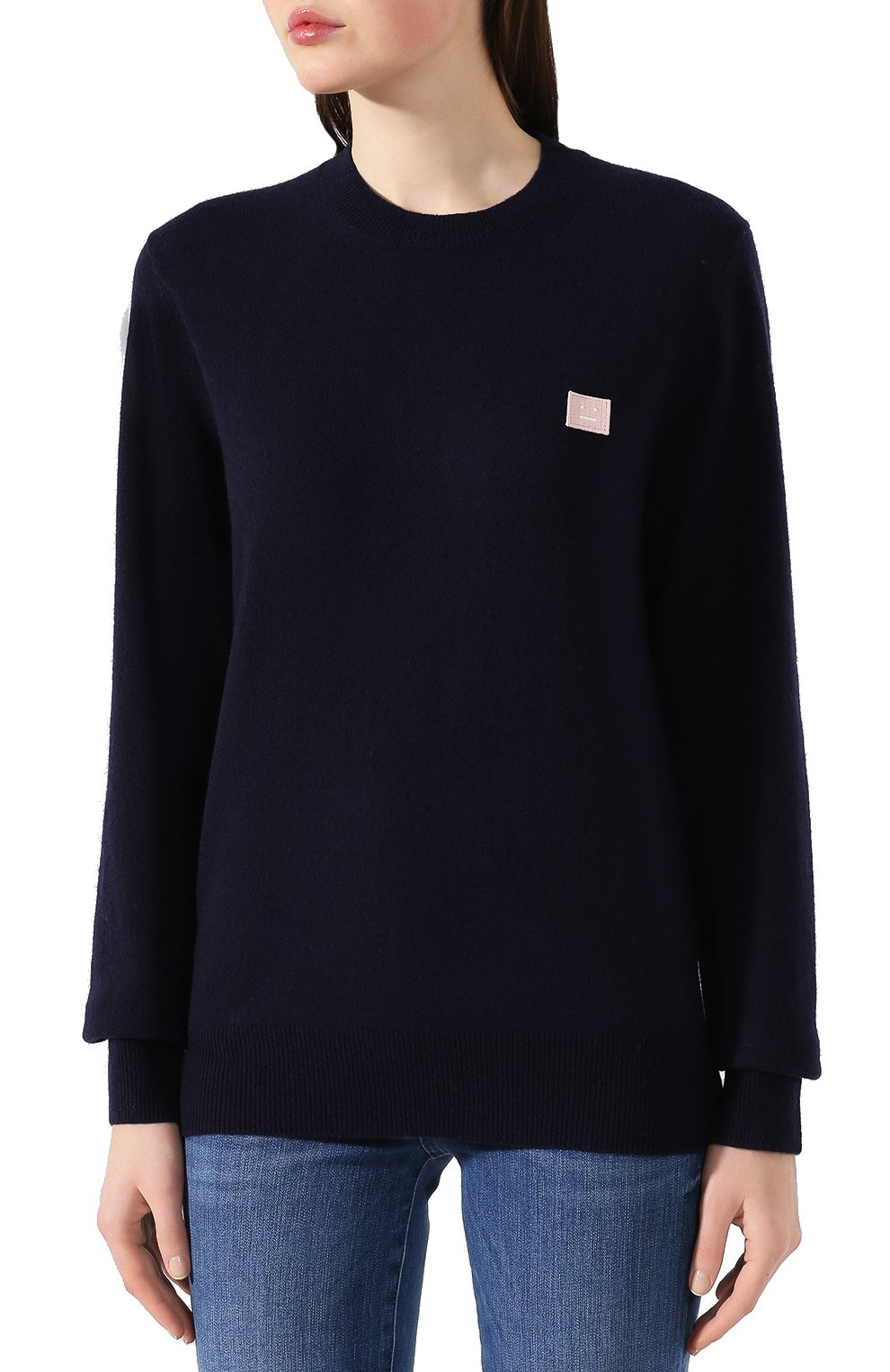 Шерстяной пуловер ACNE STUDIOS темно-синего цвета по цене 39050 руб., арт. C60016/W, фото 3 Шерстяной пуловер ACNE STUDIOS, арт. C60016/W, фото 3
