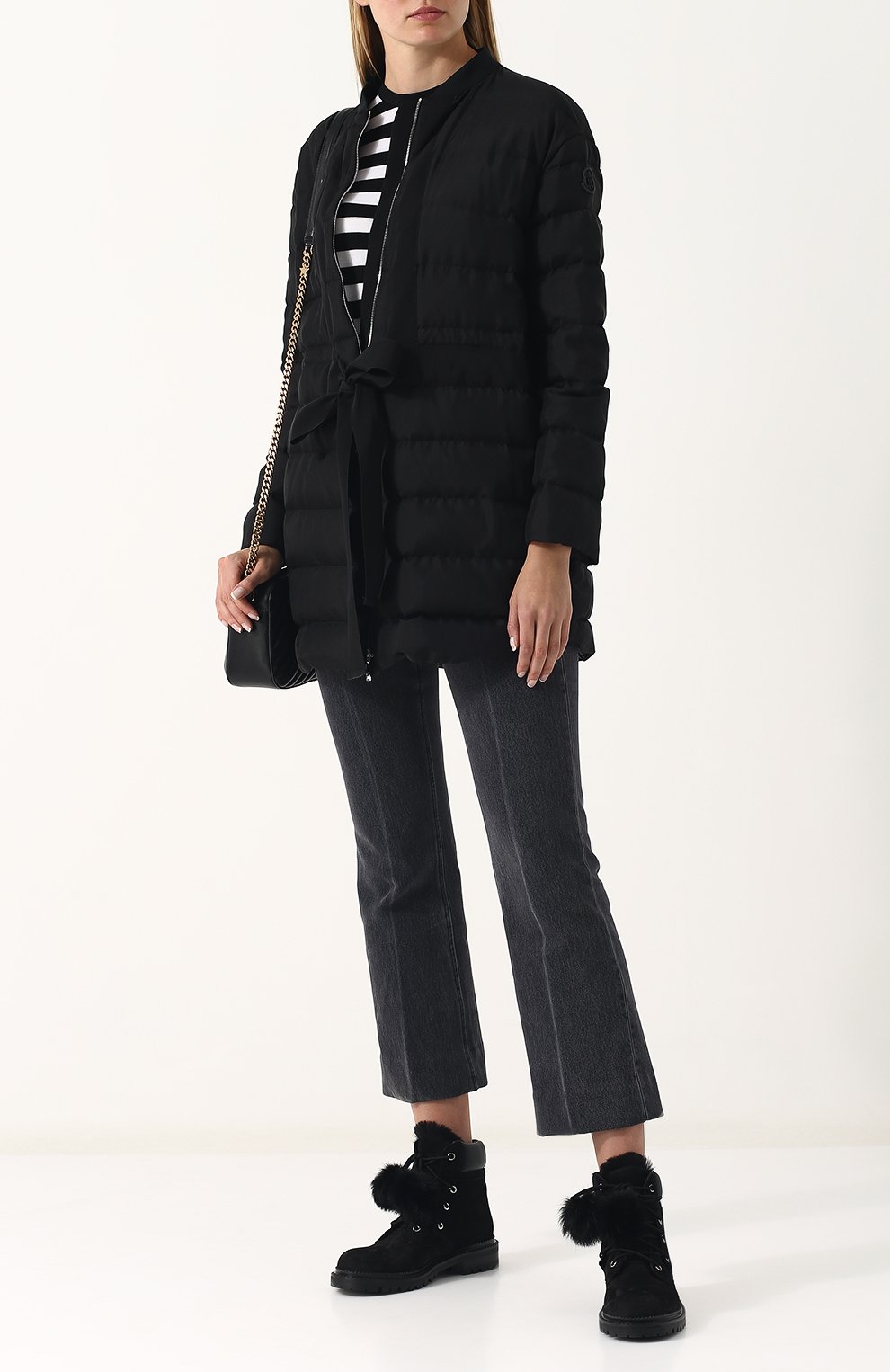 Удлиненный стеганый пуховик на молнии MONCLER, арт. D1-193-49301-85-60167, фото 2