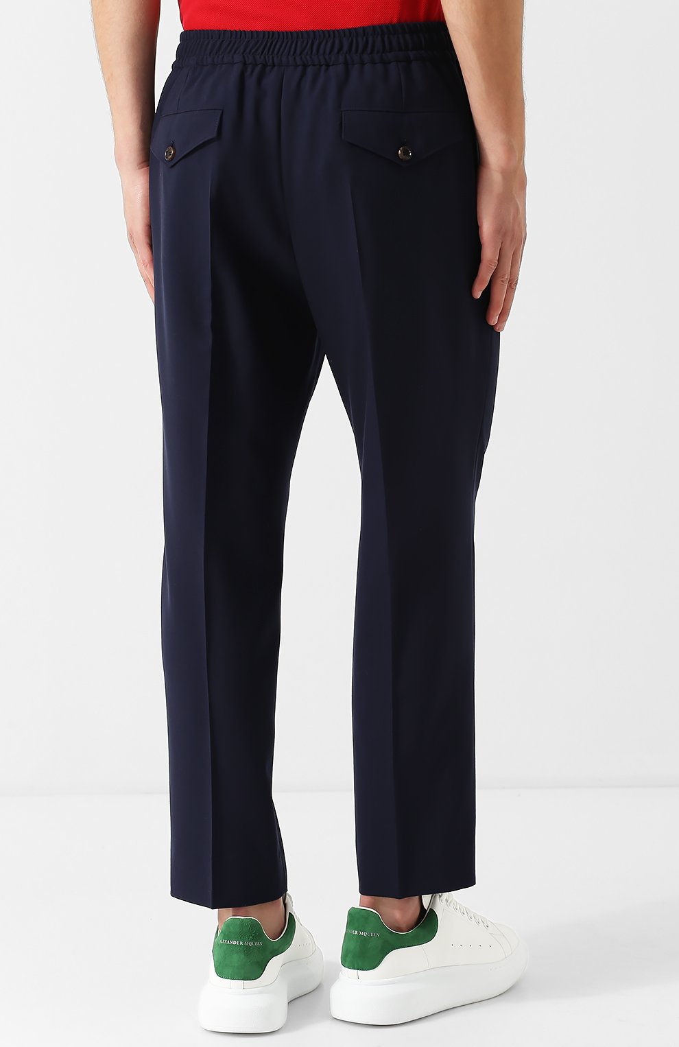 Шерстяные укороченные брюки с поясом на резинке GUCCI, арт. 472975/Z505F, фото 4