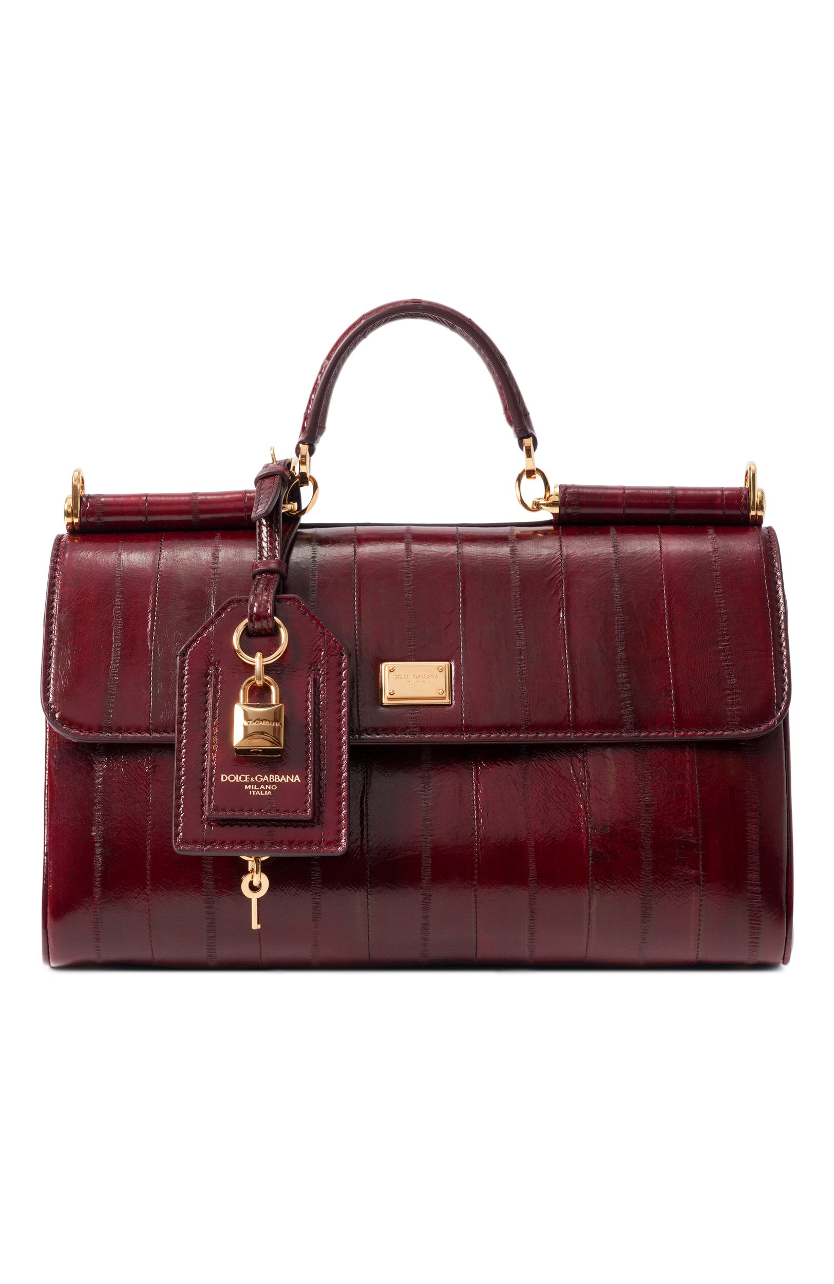 Сумка my sicily из кожи миксины DOLCE & GABBANA бордового цвета по цене 478000 руб., арт. BB7782/B8291, фото 1 Сумка my sicily из кожи миксины DOLCE & GABBANA, арт. BB7782/B8291, фото 1