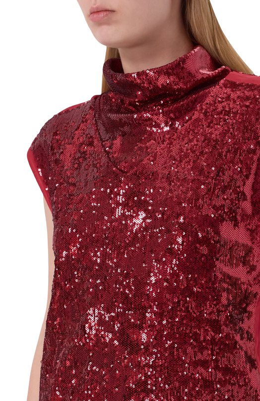 Топ с отделкой пайетками BOSS 50548011 Красный  50548011 Фото 5