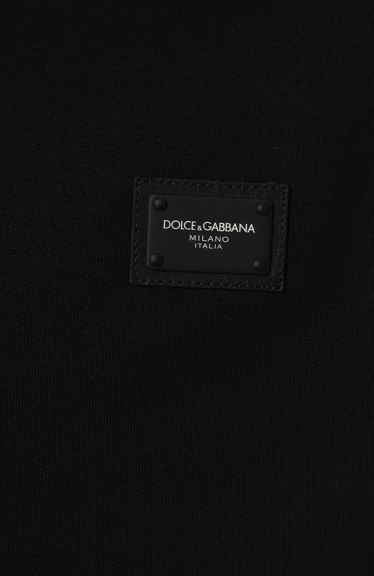 Мужской утепленный жилет DOLCE & GABBANA черного цвета, арт. G9A0GT/FU7DU | Фото 5 (Материал подклада: Хлопок; Материал сплава: Проставлено; Драгоценные камни: Проставлено; Материал внешний: Хлопок; Длина (верхняя одежда): Короткие; Мужское Кросс-КТ: Толстовка-одежда; Стили: Спорт-шик)