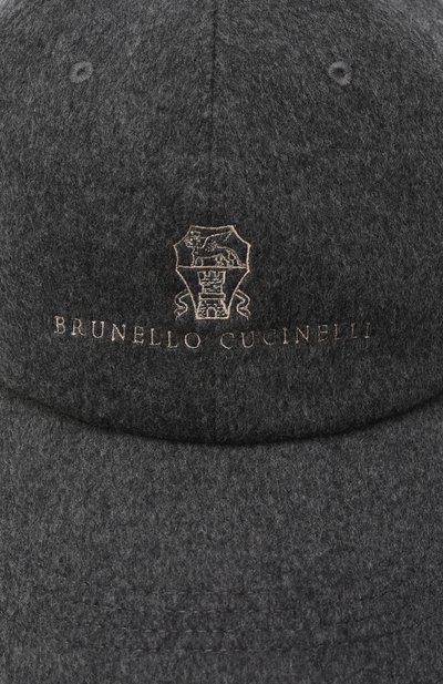 Шерстяная бейсболка BRUNELLO CUCINELLI темно-серого цвета по цене 69650 руб., арт. MY4499850W, фото 3 Шерстяная бейсболка BRUNELLO CUCINELLI, арт. MY4499850W, фото 3
