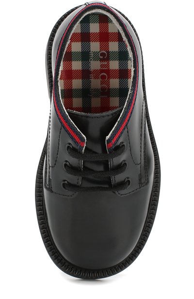 Кожаные дерби с контрастной отделкой GUCCI, арт. 477537/D7310, фото 4