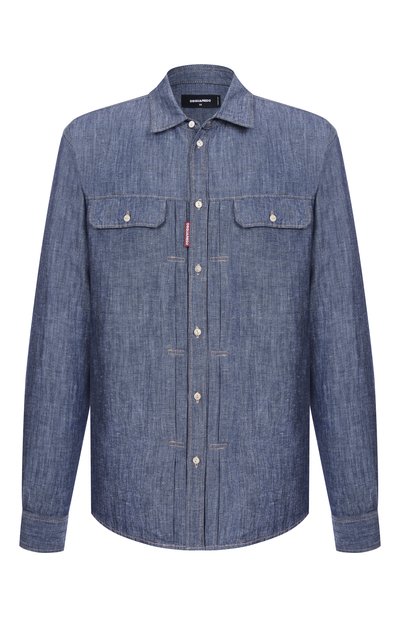 Мужская рубашка из хлопка и льна DSQUARED2, арт. S74DM0896/D30012