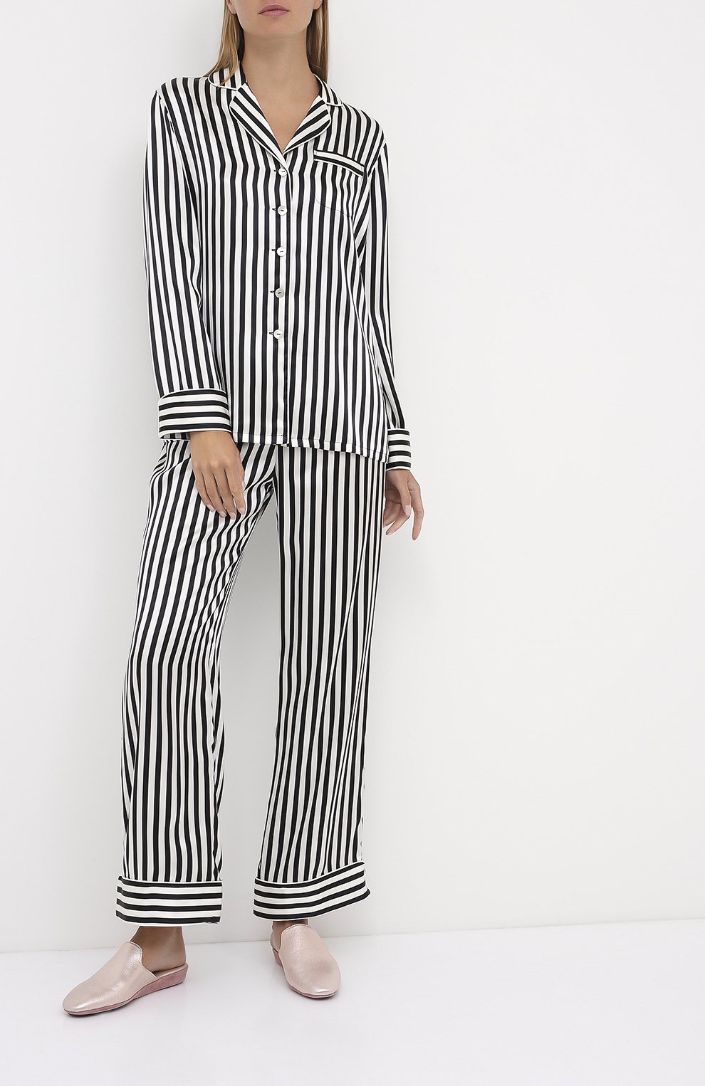 Шелковая пижама в контрастную полоску OLIVIA VON HALLE, арт. CT0006, фото 1