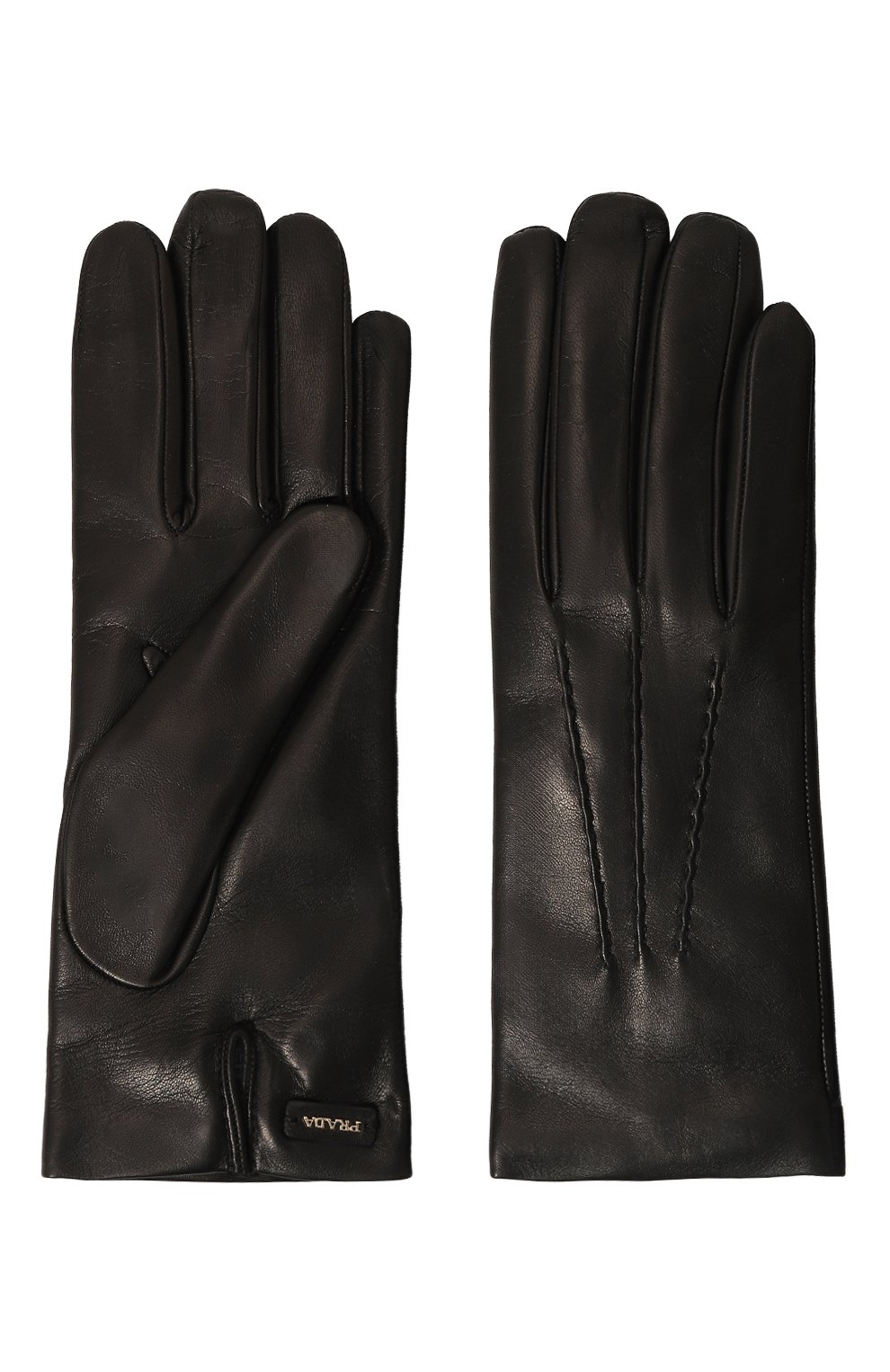 Кожаные перчатки PRADA черного цвета по цене 79000 руб., арт. 1GG35C-038-F0002, фото 2 Кожаные перчатки PRADA, арт. 1GG35C-038-F0002, фото 2
