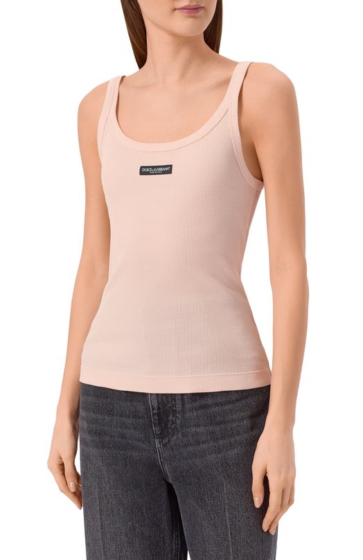 Хлопковая майка Dolce & Gabbana F8W45T/FU7AV Розовый  F8W45T/FU7AV Фото 3