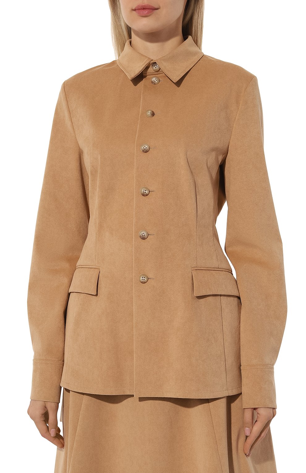 Жакет GOOROO бежевого цвета по цене 177930 руб., арт. SH013-0009-102-FW24/25, фото 3 Жакет GOOROO, арт. SH013-0009-102-FW24/25, фото 3