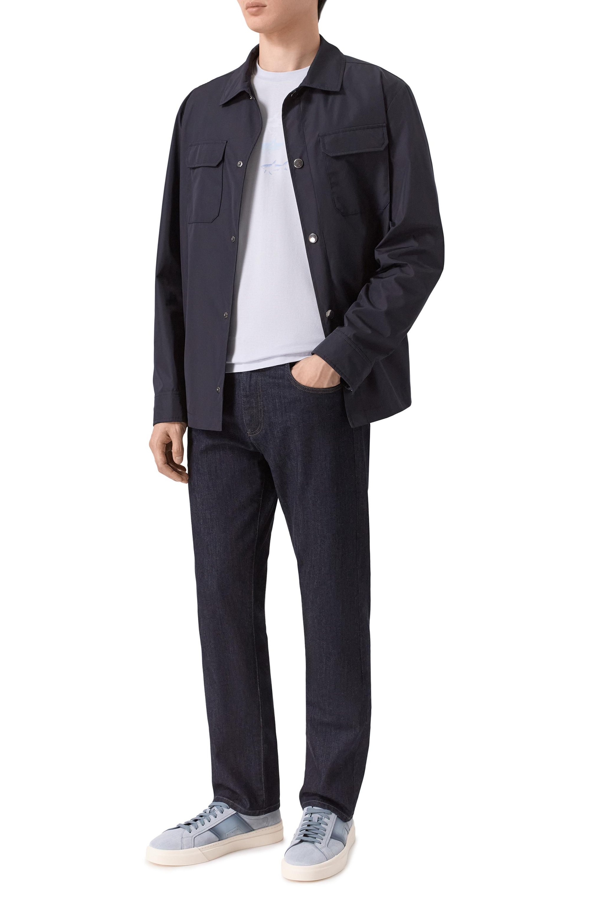 Хлопковая футболка PAUL&SHARK светло-голубого цвета по цене 31600 руб., арт. 26411048, фото 2 Хлопковая футболка PAUL&SHARK, арт. 26411048, фото 2