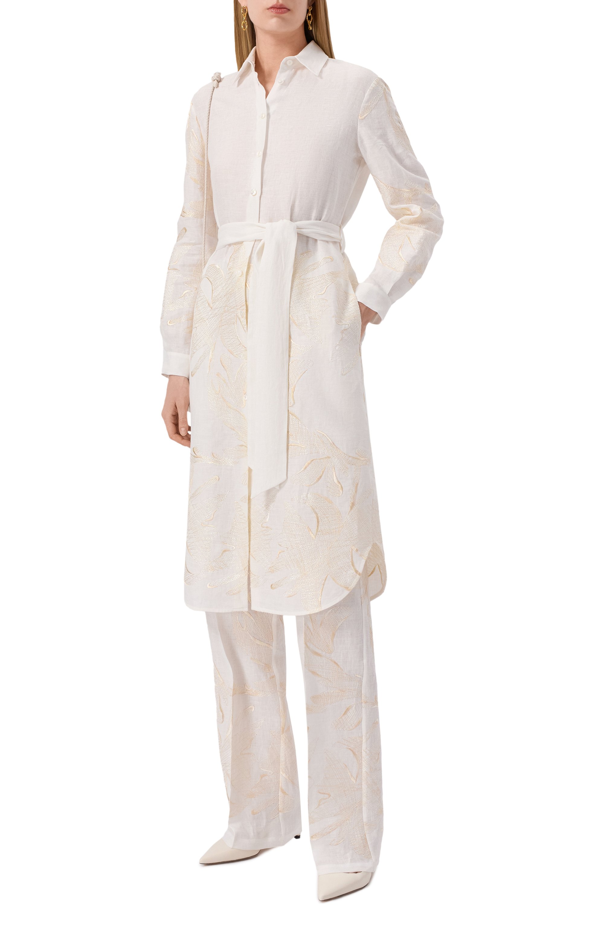 Льняное платье KITON белого цвета по цене 234000 руб., арт. D57304K0999E02, фото 2 Льняное платье KITON, арт. D57304K0999E02, фото 2