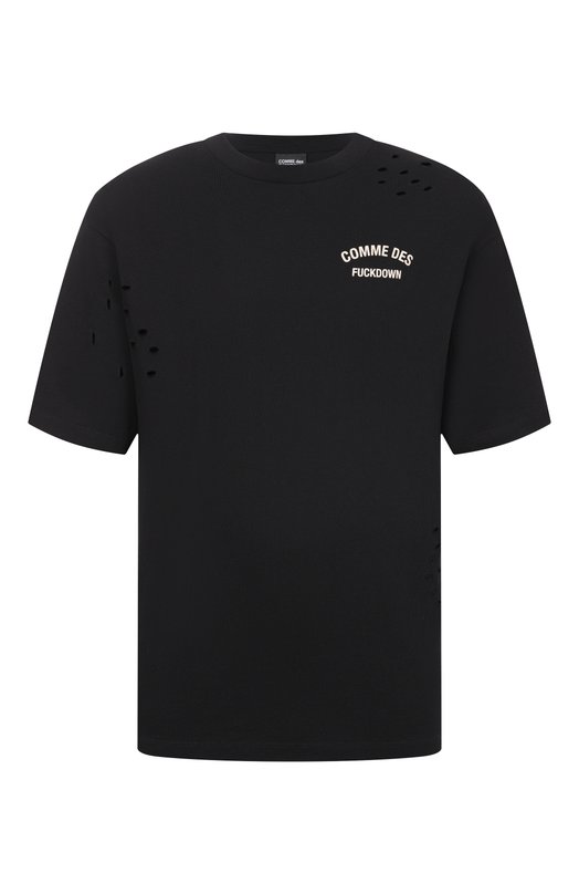 Хлопковая футболка Comme des Fuckdown CFABM01923 Чёрный CFABM01923