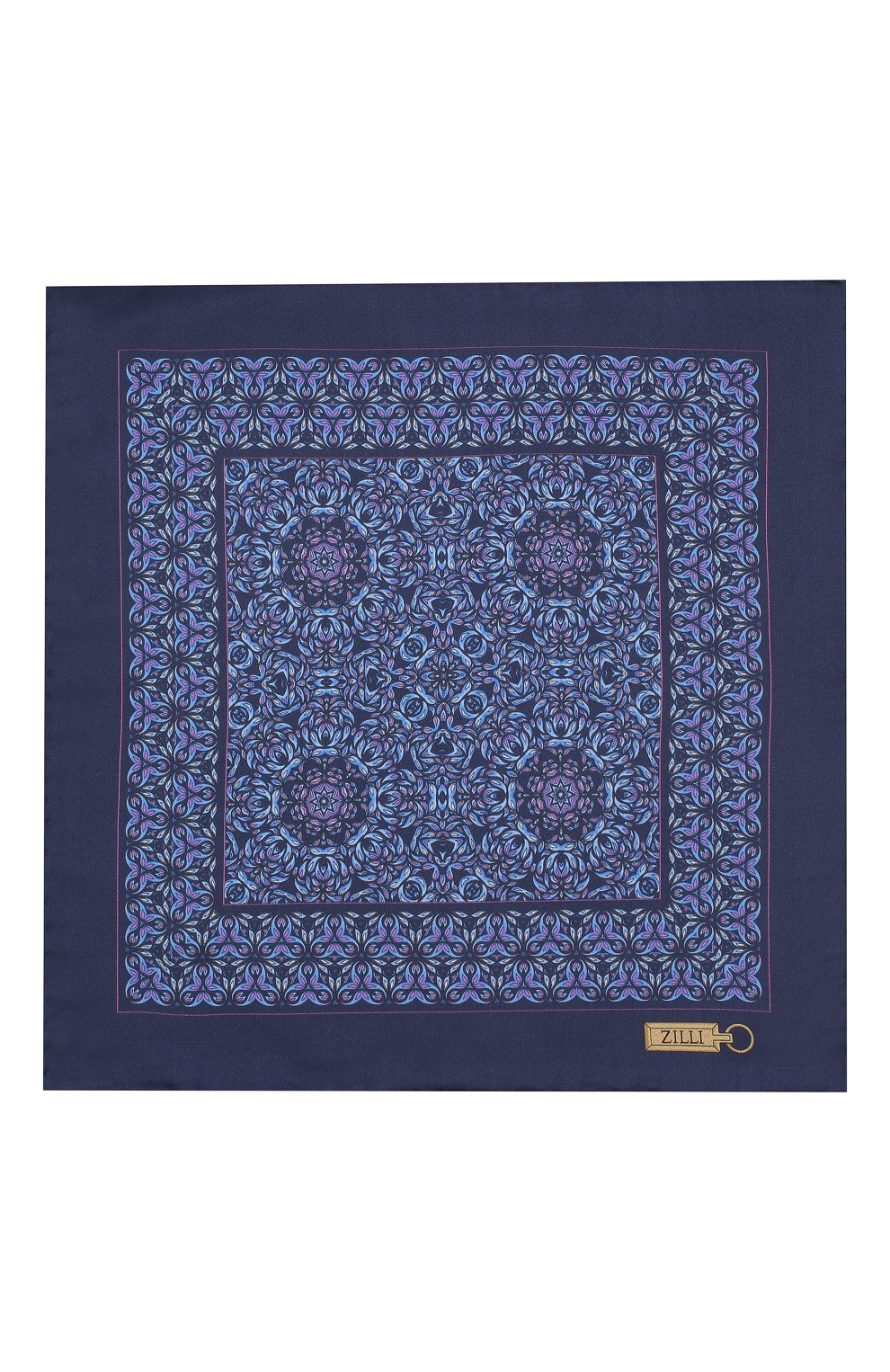 Шелковый платок ZILLI синего цвета по цене 8995 руб., арт. 50703/HANDKERCHIEFS, фото 3 Шелковый платок ZILLI, арт. 50703/HANDKERCHIEFS, фото 3