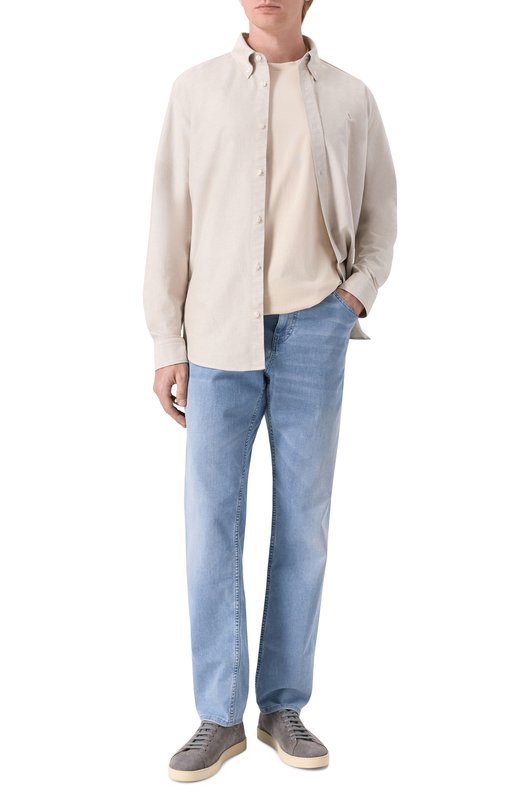 Хлопковая футболка BOSS 50501097 Кремовый  50501097 Фото 2