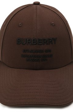 Мужская хлопковая бейсболка BURBERRY коричневого цвета, арт. 8045057 | Фото 4 (Материал: Текстиль, Хлопок; Материал сплава: Проставлено; Нос: Не проставлено)