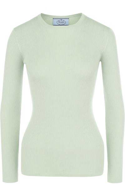 Приталенный пуловер фактурной вязки с круглым вырезом PRADA, арт. P24D0L-1QIN-F0194, фото 1