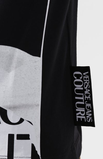 Хлопковая футболка VERSACE JEANS COUTURE черного цвета по цене 14500 руб., арт. B2HVA7K3-VDP613A MIX 2/30327, фото 5 Хлопковая футболка VERSACE JEANS COUTURE, арт. B2HVA7K3-VDP613A MIX 2/30327, фото 5