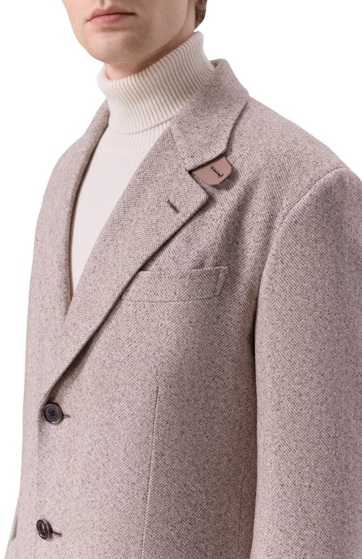 Пальто из кашемира и шелка Brioni R02Q0M/0D315 Бежевый  R02Q0M/0D315 Фото 5