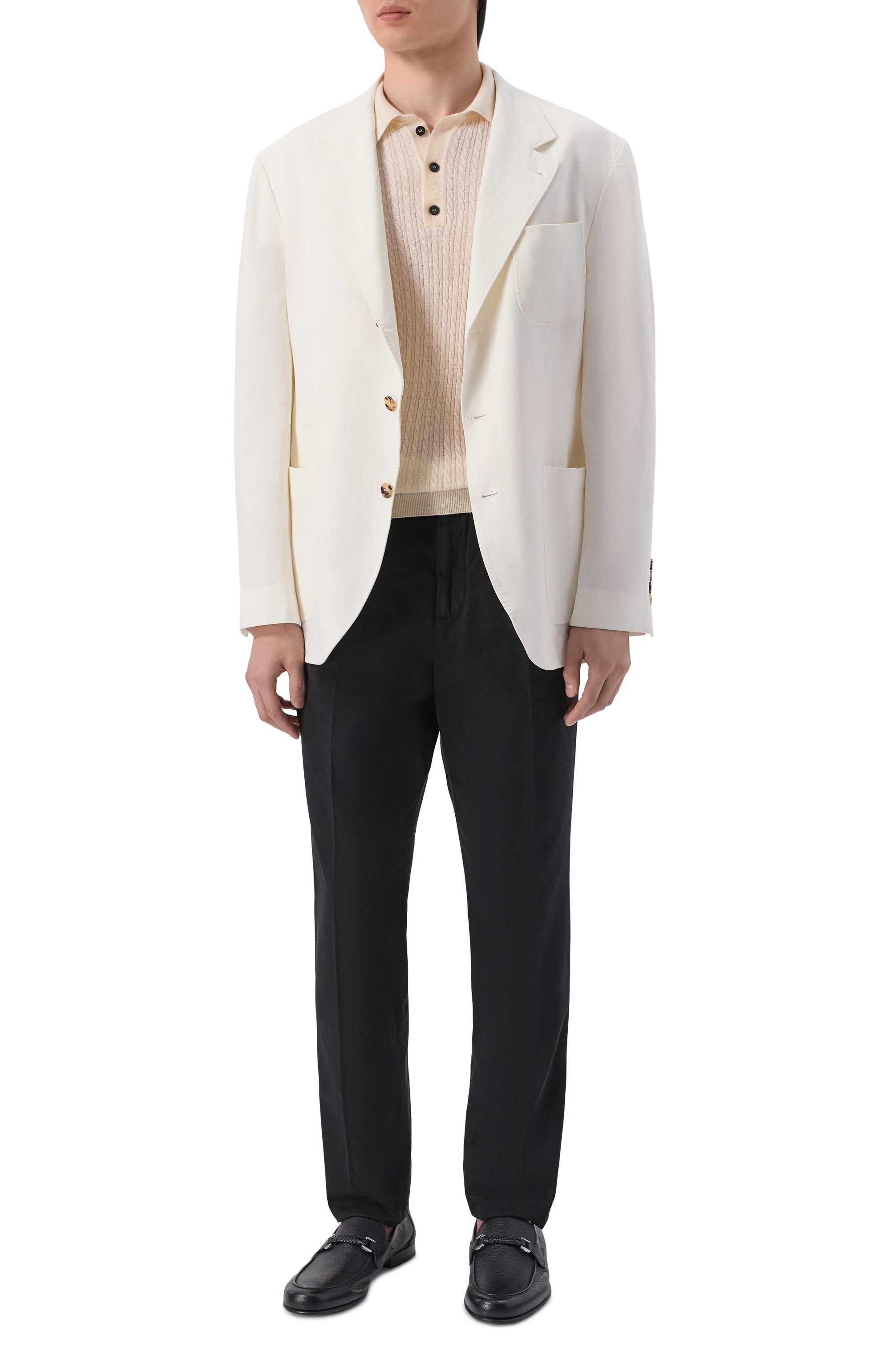 Кожаные лоферы BARRETT черного цвета по цене 86600 руб., арт. B171U067.3/CERV0, фото 2 Кожаные лоферы BARRETT, арт. B171U067.3/CERV0, фото 2