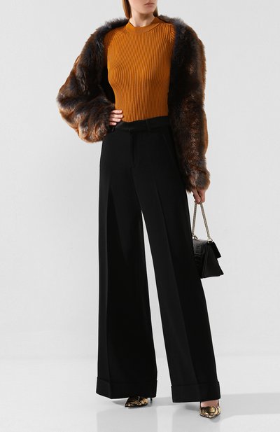 Накидка из экомеха DRIES VAN NOTEN коричневого цвета по цене 42750 руб., арт. 192-10611-8130, фото 2 Накидка из экомеха DRIES VAN NOTEN, арт. 192-10611-8130, фото 2