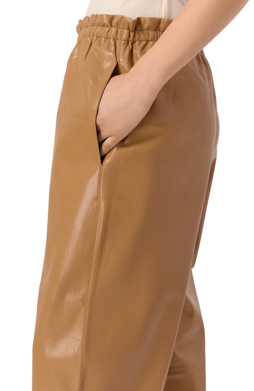 Брюки из экокожи Nanushka GEB Бежевый  GEB Фото 5