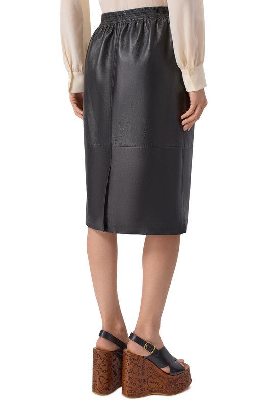 Кожаная юбка Chloé CH26SCJ26203 Чёрный  CH26SCJ26203 Фото 4