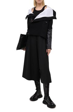 Женская куртка из хлопка и шерсти RICK OWENS черного цвета, арт. RP20F2701/WCFQLX | Фото 3 (Рукава: Длинные; Длина (верхняя одежда): Короткие; Материал внешний: Хлопок, Шерсть; Материал подклада: Вискоза; Кросс-КТ: Куртка, Легкие; Драгоценные камни: Проставлено; Материал сплава: Проставлено)