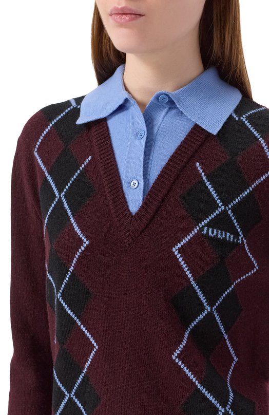 Пуловер из шерсти и кашемира Juun.J JW5X51W04 Бордовый  JW5X51W04 Фото 5