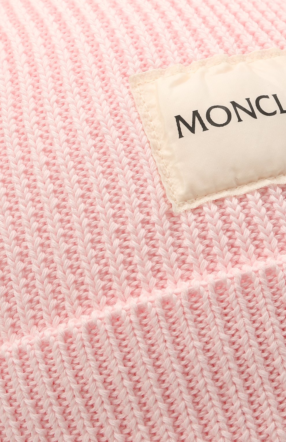 Хлопковая шапка MONCLER розового цвета по цене 13850 руб., арт. G2-951-9Z709-00-V9217, фото 3 Хлопковая шапка MONCLER, арт. G2-951-9Z709-00-V9217, фото 3