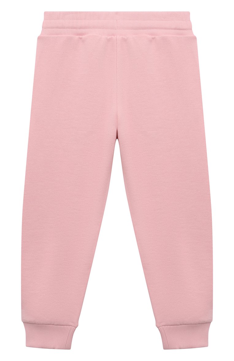 Детские хлопковые джоггеры DOLCE & GABBANA светло-розового цвета, арт. L5JPD7/G7M4V/2-6 | Фото 2 (Материал внешний: Хлопок; Нос: Не проставлено; Девочки Кросс-КТ: Джоггеры-одежда)