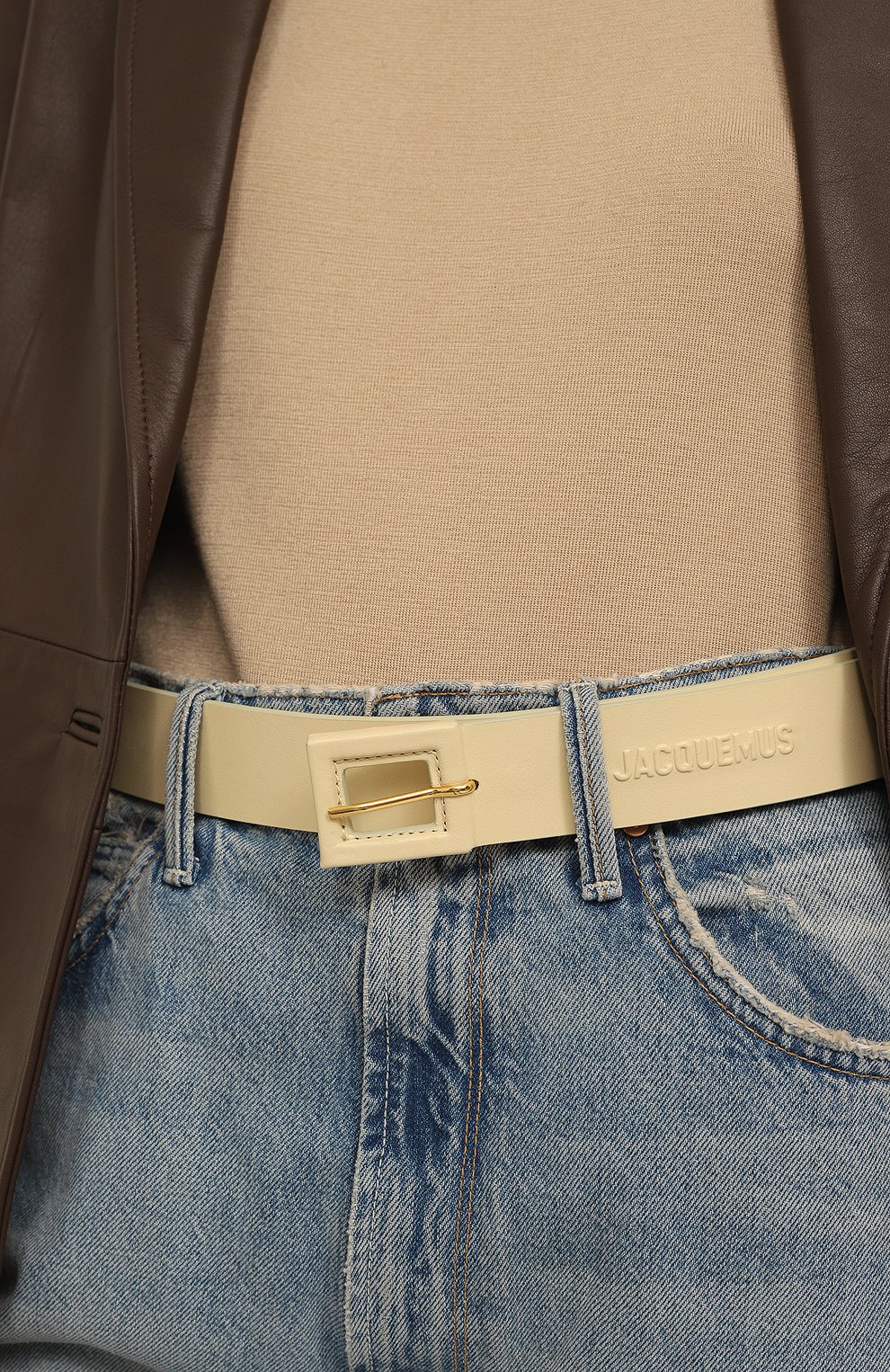 Кожаный ремень JACQUEMUS, арт. 22H223AC315/3060IVORY, фото 2