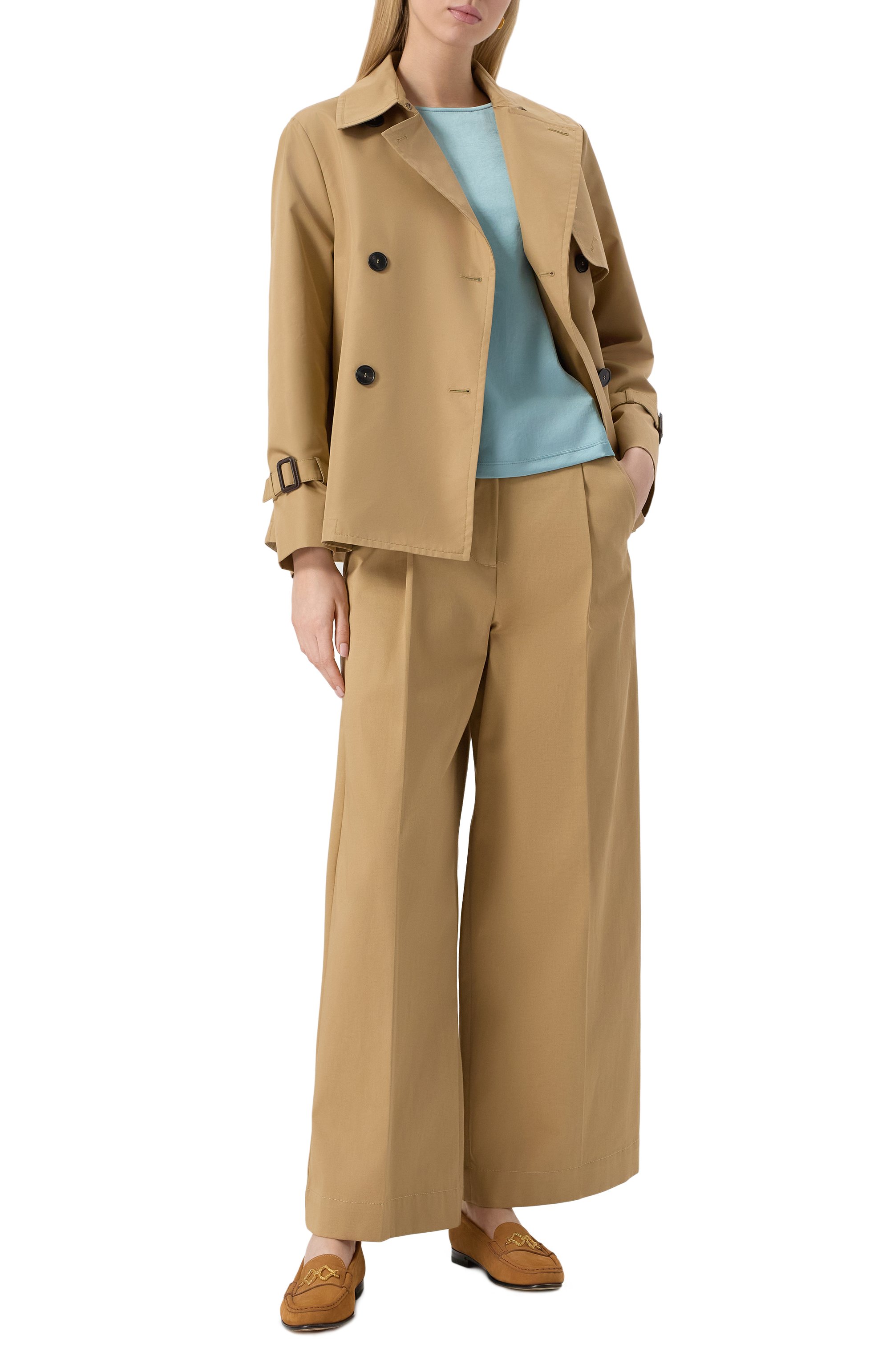 Хлопковые брюки WEEKEND MAX MARA, арт. NEBBIE, фото 2